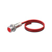 Stainless-steel LED control-lamp &Oslash;6mm // 0.2 inch red