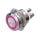 Stainless-steel push-button Ø 0.75 inch flat surface LED pink screw contacts