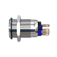 Stainless-steel push-button latching &Oslash; 19 mm LED...