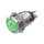 Stainless-steel push-button latching 6 19 mm LED Power symbol green