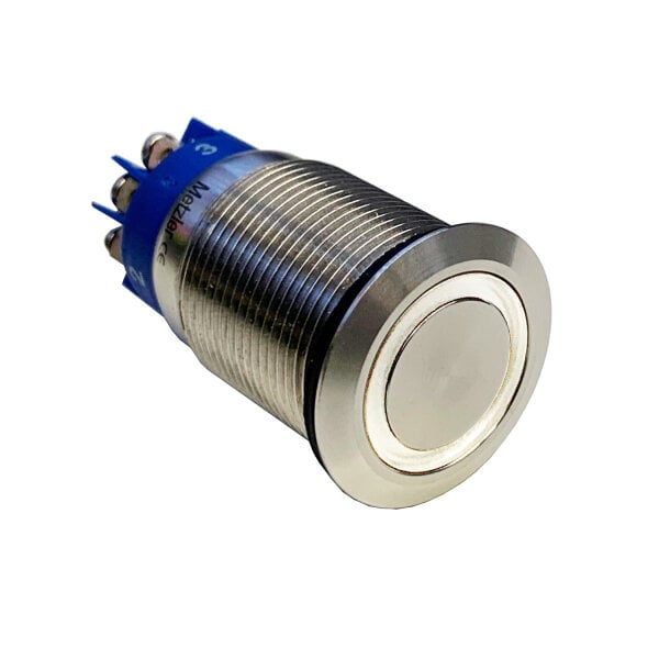 Push-button 19 mm, normally open + normally closed contact, LED white DC24V
