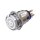 Edelstahl Drucktaster DM 19mm LED Power Symbol On/Off wei&szlig;
