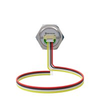 Metzler ultraflacher Edelstahl Drucktaster rostfrei IP67 - Einbau Durchmesser &Oslash; 19 mm - Tastend - LED Gr&uuml;n