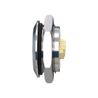 Metzler ultraflacher Edelstahl Drucktaster rostfrei IP67 - Einbau Durchmesser &Oslash; 19 mm - Tastend - LED Wei&szlig;