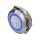 Ultraflacher Drucktaster aus Edelstahl &Oslash;22mm Ringbeleuchtung Blau Tastend