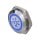 Metzler Edelstahl LED-Drucktaster extra kurz, &Oslash;19mm, LED-blau mit Licht Symbol