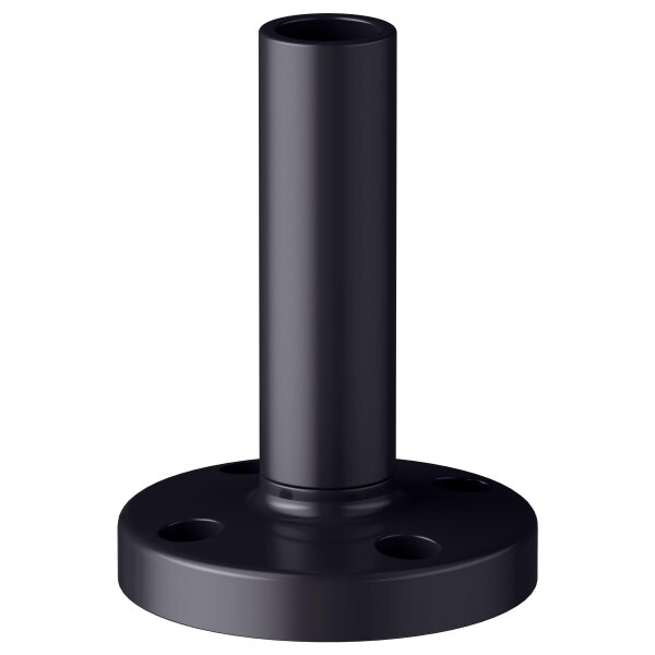 Mounting foot with integrated tube Ø70mm 110mm high Black