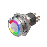 Edelstahl Druckschalter Ø19mm RGB-LED Ring IP67