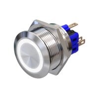 Stainless steel push buttons Ø0.99 inch flat LED...
