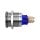 Edelstahl Druckschalter &Oslash;22mm Flach LED Ring Blau