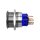 Edelstahl Druckschalter &Oslash;25mm Flach LED Blau