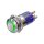 LED Push button - &Oslash; 16 mm - stainless-steel - weather-resistant and waterproof - with LED - AC/DC - latching, green