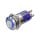 LED Push button - Ø 16 mm - stainless-steel - weather-resistant and waterproof - with LED - AC/DC - momentary, blue