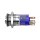 Edelstahl Drucktaster &Oslash;16mm Hervorstehend LED Ring Blau