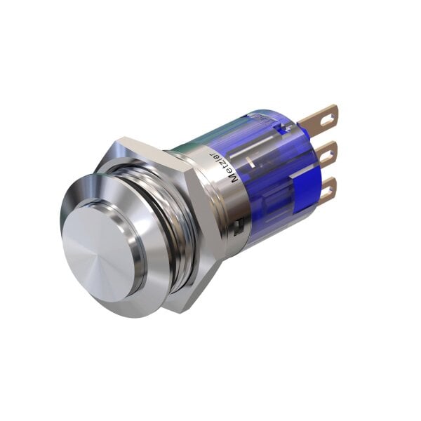 Metallschalter mit LED-Punktbeleuchtung  Ø16mm Druckschalter Edelstahl Schalter 