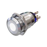Stainless steel push buttons Ø0.75 inch flat LED...