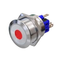 Ø25mm flacher Edelstahl-Schalter mit roter LED Punktbeleuchtung