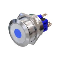 Ø25mm flacher Edelstahl-Schalter mit blauer LED Punktbeleuchtung