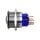 Edelstahl Drucktaster &Oslash;25mm Gew&ouml;lbt LED Ring Blau