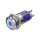 Stainless steel pushbutton 0.63 inch flat LED Spot Blue