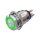 Edelstahl Drucktaster &Oslash;19mm Flach LED Ring Gr&uuml;n 230V